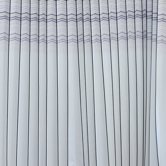 Adrianna Papell Ivory Black Gray Yellow Pleated Striped Midi Skirt Medium NWT - Picture 3 of 5